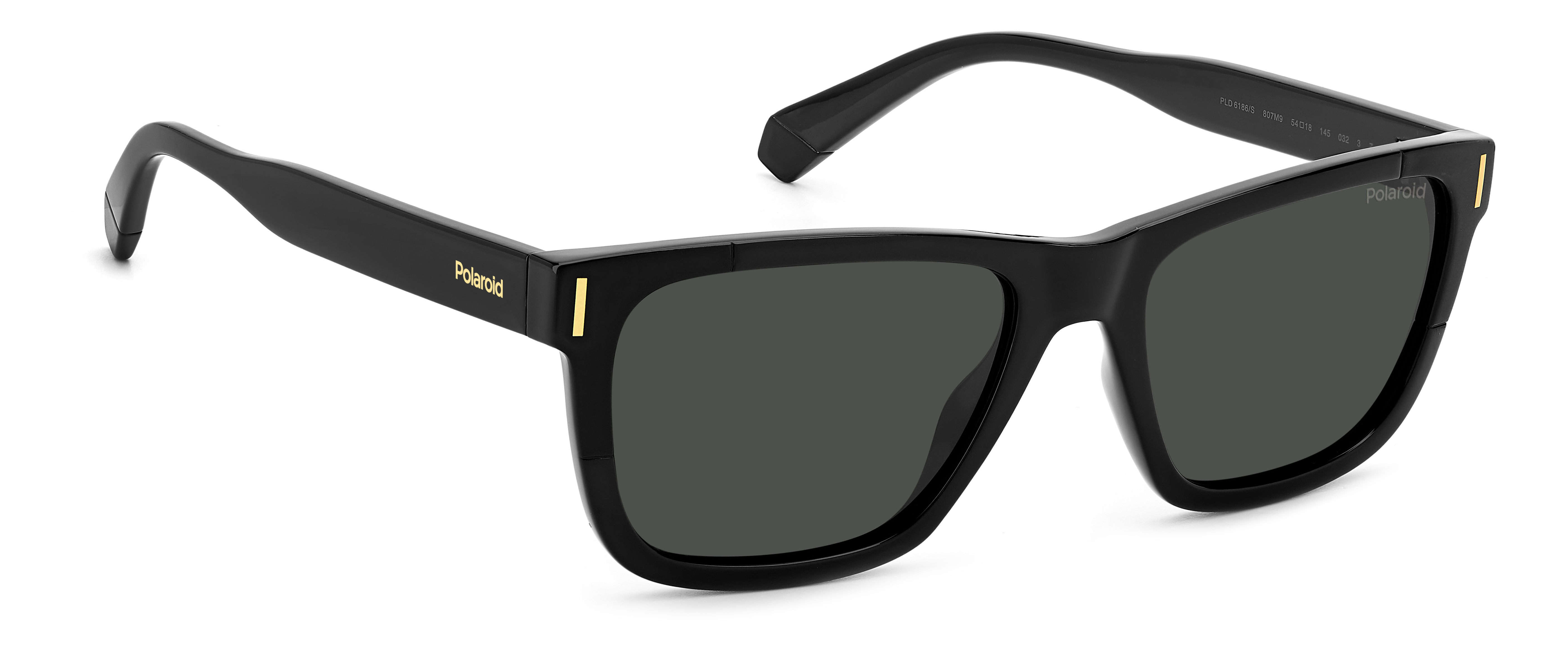 POLAROID Unisex PLD 6186/S Sunglasses – Square Frame With Rainbow Temple Tips, Matte & Glossy Finish 10 thumbnail image